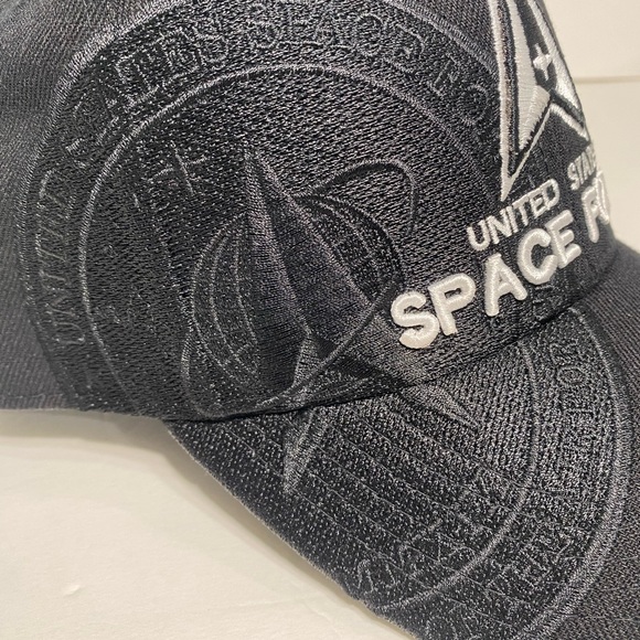 3D United States Space Force Hat Baseball Cap One Size Stretch Fit Black  USA - Picture 7 of 7